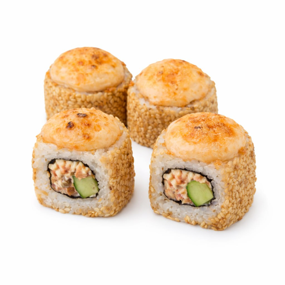 Ролл с угрем и кунжутом, 4шт.